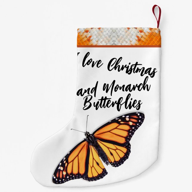 Monarch butterfly small christmas stocking (Back)