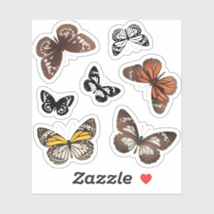 Monarch butterfly stickers set colourful butterfly