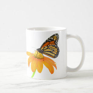 Monarch Butterfly Sunflower Flower Floral Garden Coffee Mug