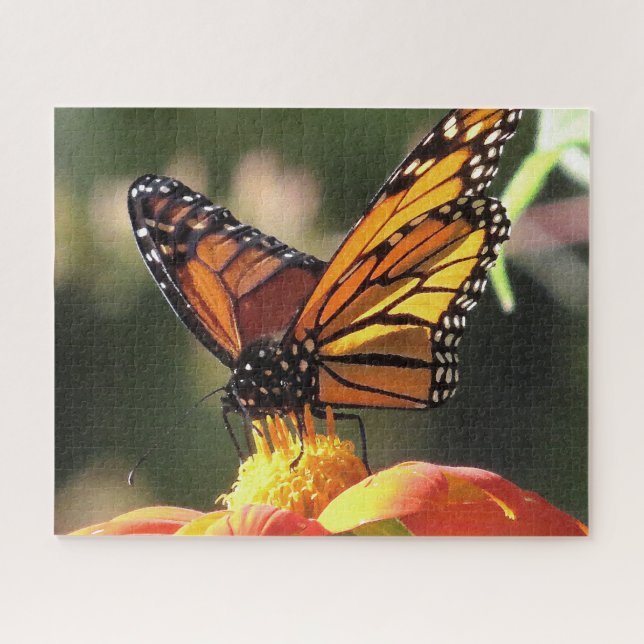 Monarch Butterfly Sunflower Flower Puzzle (Horizontal)