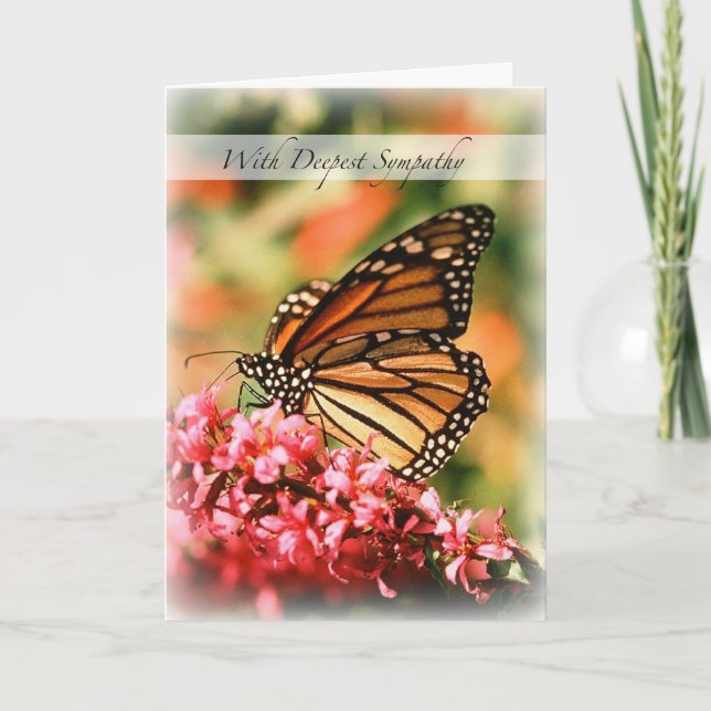 Monarch Butterfly Sympathy Card (Front)