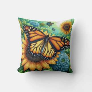 Monarch butterfly throw pillow