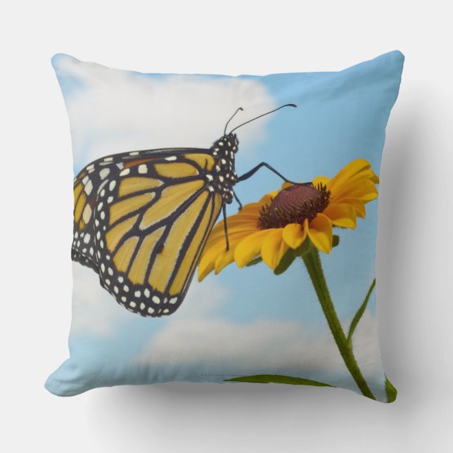 Monarch Butterfly Throw Pillow (Front)