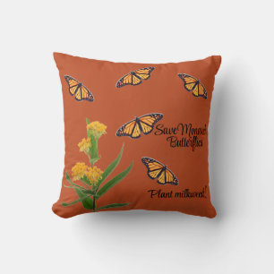 Monarch butterfly throw pillow