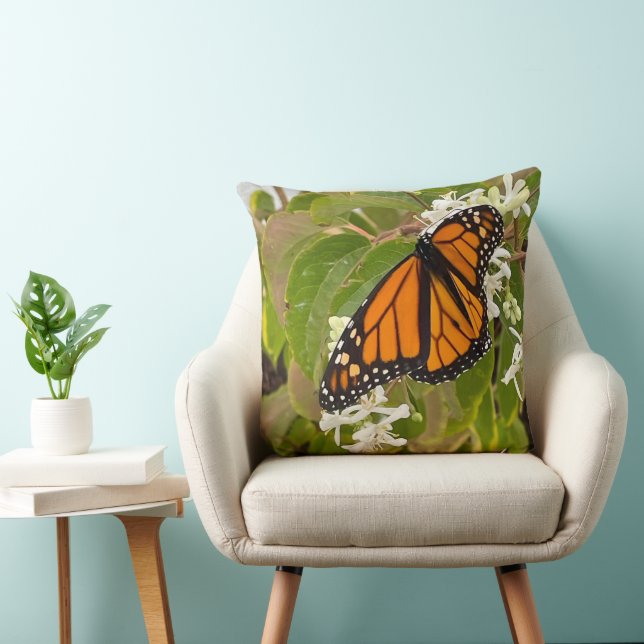 Monarch Butterfly Throw Pillow (Chair)