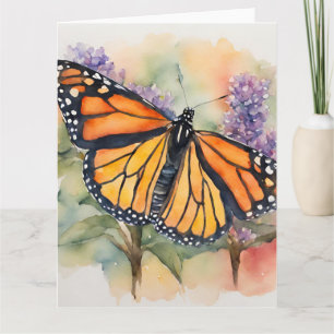 Monarch Butterfly Watercolor Print Card