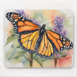  Monarch Butterfly Watercolor Print Mouse Pad
