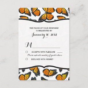 Monarch Butterfly Wedding RSVP Card