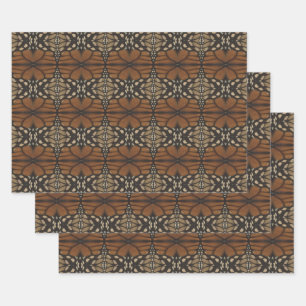 Monarch Butterfly Wing Close Up Repeat Pattern  Wrapping Paper Sheet