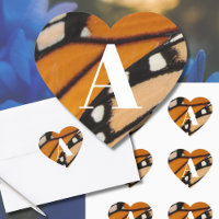 Monarch Butterfly Wing Initial Orange and Black