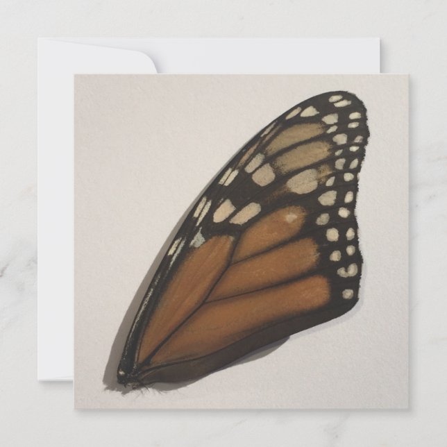 Monarch Butterfly Wing On Paper  Holiday Card (Front)