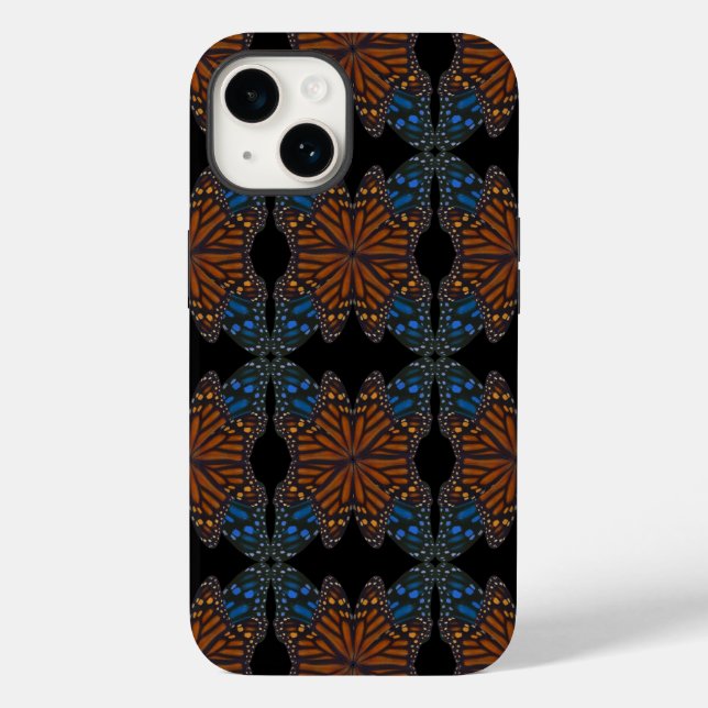 Monarch Butterfly Wing Orange And Blue Pattern  Case-Mate iPhone Case (Back)