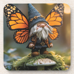Monarch Butterfly Winged Gnome - Fantasy Creature Coaster