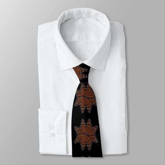 Monarch Butterfly Wings Pattern Close Up  Tie (Tied)