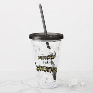 Monarch caterpillar cartoon illustration   acrylic tumbler