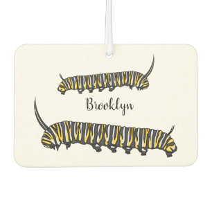 Monarch caterpillar cartoon illustration air freshener