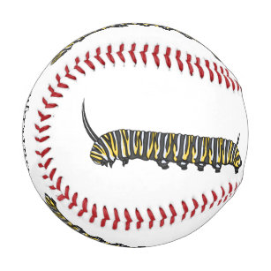 Monarch caterpillar cartoon illustration  baseball