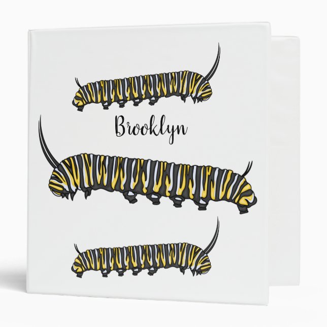 Monarch caterpillar cartoon illustration   binder (Front/Inside)