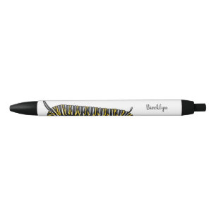 Monarch caterpillar cartoon illustration  black ink pen