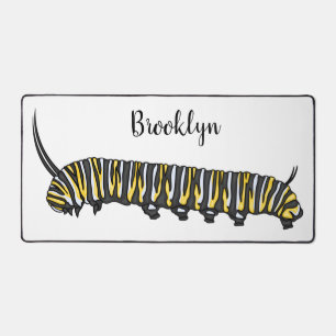 Monarch caterpillar cartoon illustration desk mat