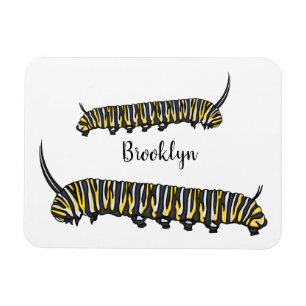 Monarch caterpillar cartoon illustration magnet