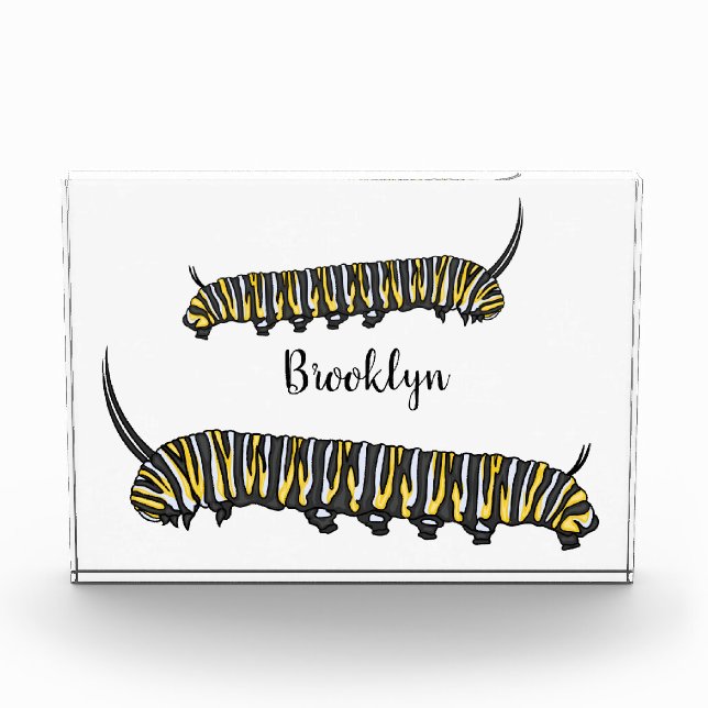 Monarch caterpillar cartoon illustration  photo block (Front)