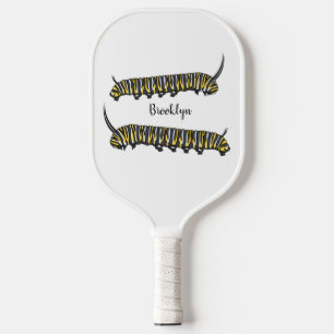 Monarch caterpillar cartoon illustration pickleball paddle