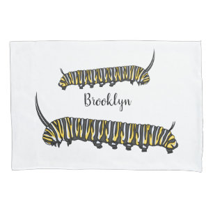 Monarch caterpillar cartoon illustration  pillowcase