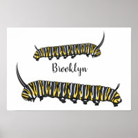 Monarch caterpillar cartoon illustration 