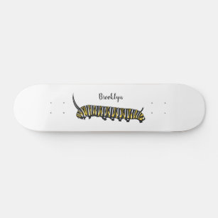 Monarch caterpillar cartoon illustration  skateboard