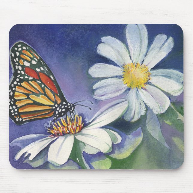 Monarch & Daisies Mouse Pad (Front)