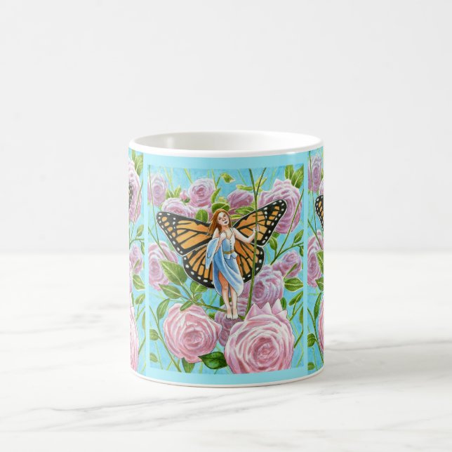 Monarch Fairy amongst the Roses Coffee Mug (Center)