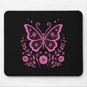 Monarch Flower Exotic Breast Cancer Awareness Mouse Pad