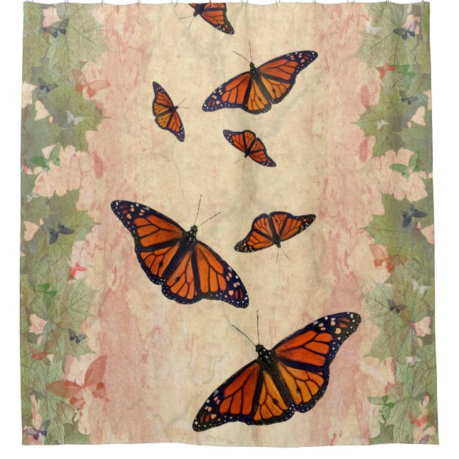 Monarch Garden Shower Curtain (Front)