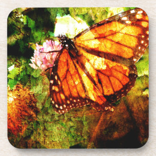 Monarch Grunge Coaster