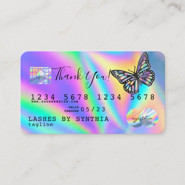 Monarch Holographe Merci Carte de crédit moderne (Devant)
