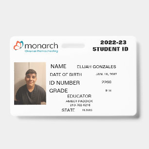 MONARCH HOMESCHOOL ID BADGE