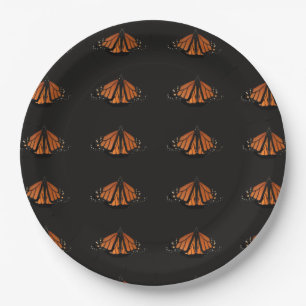 Monarch in the key of Orange and black Paper Plate