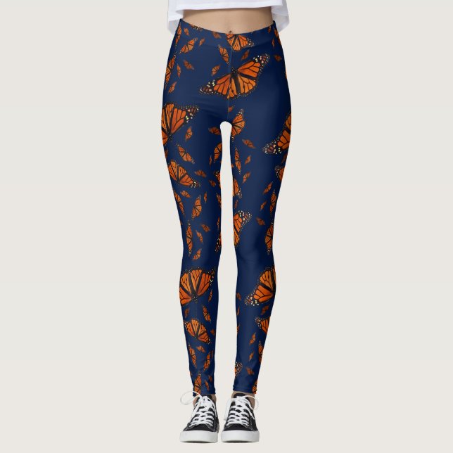 Monarch Medley Leggings (Navy) (Front)
