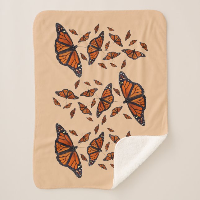 Monarch Medley Sherpa Blanket (Orange) (Front)
