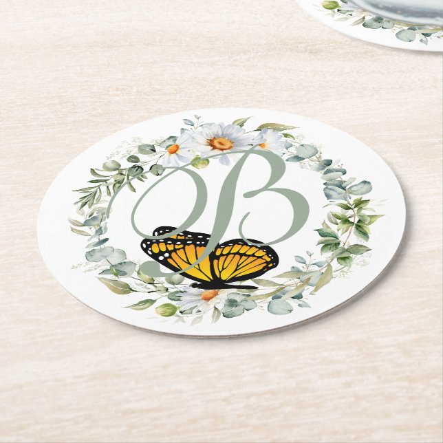 Monarch Monogram Paper Coaster (Angled)