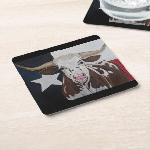 Monarch of the Rangeland Painting by Alfred Fox Square Paper Coaster
