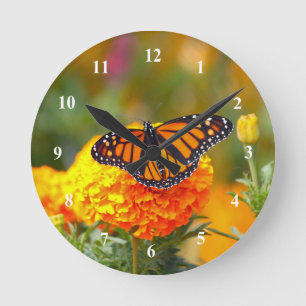 Monarch on a Marigold 9560 Clock