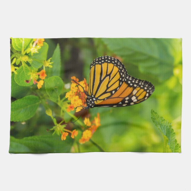 Monarch On Lantana Kitchen Towel (Horizontal)
