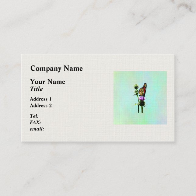 Monarch on Thistle Business Card (Front)