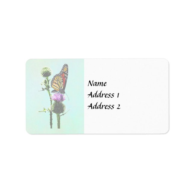Monarch on Thistle Wedding Products Label (Front)