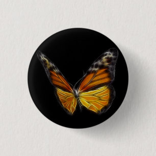 Monarch Orange Butterfly Flying Insect 1 Inch Round Button