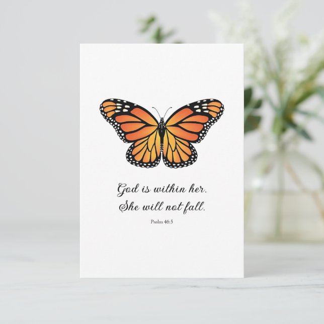 Monarch Papillon plat carte Dieu dans elle (Debout devant)