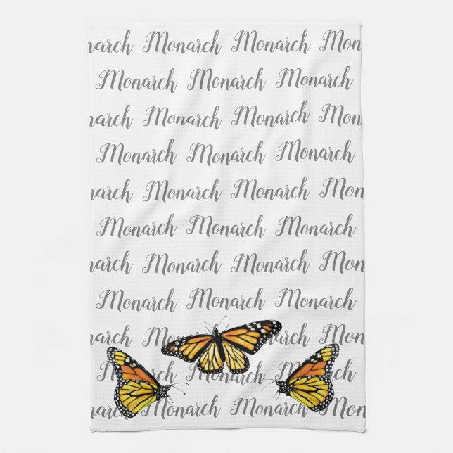 Monarch Script de serviettes de cuisine/papillons (Vertical)