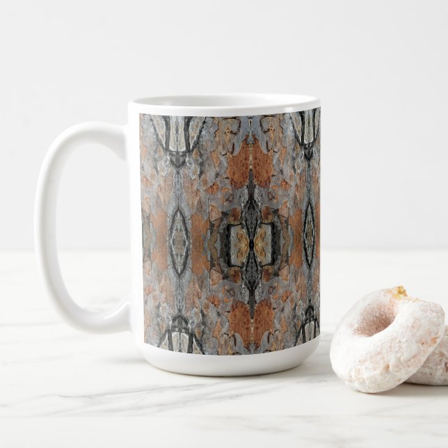 Monarch Tree Bark Patterned Coffee Mug (With Donut)